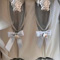 Coppia calici di cristallo e argento - Valenti