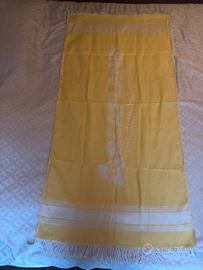 Telo mare giallo bianco nuovo con cartellino
