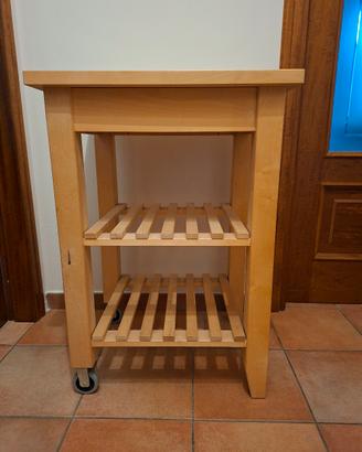 carrello ikea in legno modello Bekvam