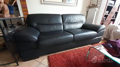 Divano in pelle nero 3 posti