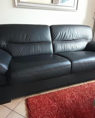 Divano in pelle nero 3 posti