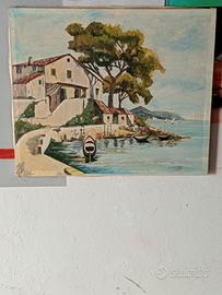 Quadro lago co barche 60x50