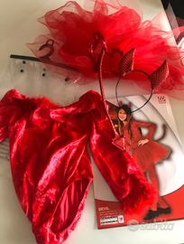 Vestito halloween/carnevale diavoletta con Forcone