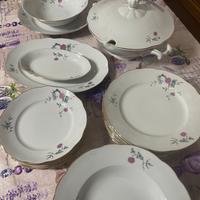 Servizio piatti da 6 floreale in ceramica