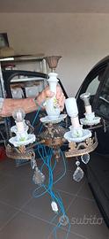 LAMPADARIO CAPODIMONTE ELETTRIFICATO 5 LUCI 100€