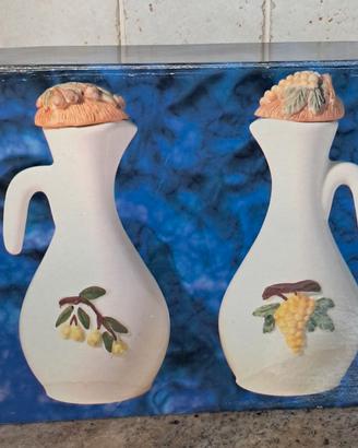 Set Oliera e Acetiera in Ceramica Lavorato a Mano
