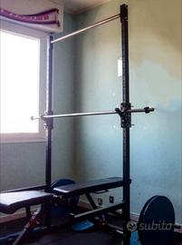 Rack palestra con sbarra trazioni+bilanciere+t-bar