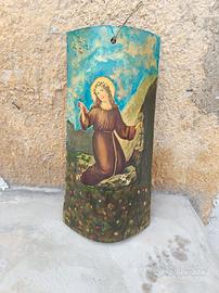 tegola dipinta a mano con decoupage 