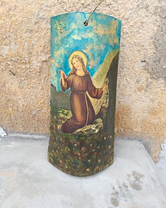 tegola dipinta a mano con decoupage 