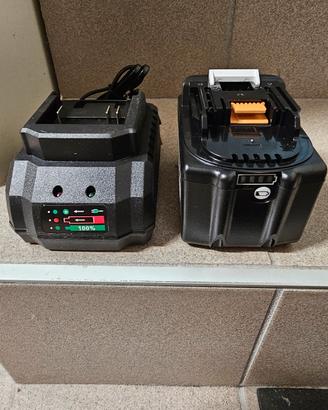 Batteria 9Ah e caricabatteria compatibile Makita