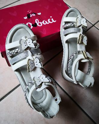 Sandali bianchi usati bambina con glitter  n. 34