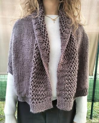 Giacca cardigan donna in lana merinos fatto a mano