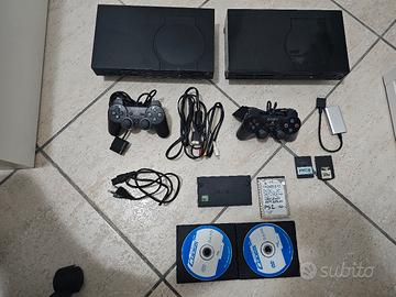 Lotto 2 PS2 Fat + 2 DualShock 2 e accessori