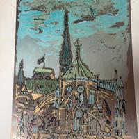 Incisione su lastra d argento maestro Tamburi