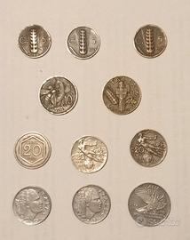 Lotto 11 monete Regno d’Italia (1918–1942)
