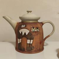 Set 2 tazze, zuccheriera e teiera handmade gatti