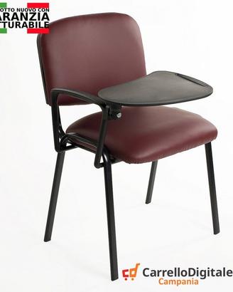 Sedie con tavolino ribaltabile - ecopelle bordeaux