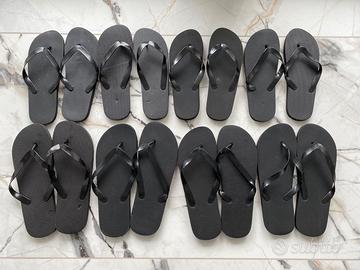 Ciabattine infradito nuove plastica nera 20 paia