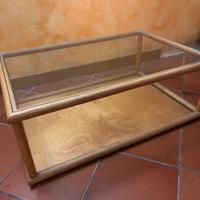 Tavolino in bambù/rattan e vetro