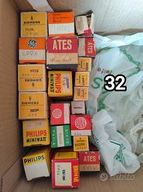 stock 32 VALVOLE  ELETTRICHE per radio tv
