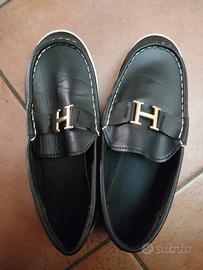 Mocassini Neri con Fibbia Oro – Suola Chunky 