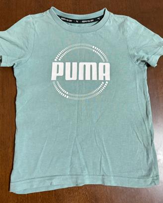 T-shirt puma bambino verde acqua taglia 5/6 anni