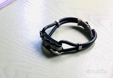 Bracciale in acciaio e caucciù