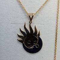 Collana in Argento 925 " con medaglia Sun And Moon