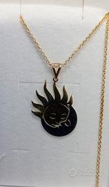 Collana in Argento 925 " con medaglia Sun And Moon