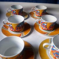 6 tazze e piatti in fine porcellana marca TOPCERAM