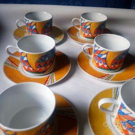 6 tazze e piatti in fine porcellana marca TOPCERAM