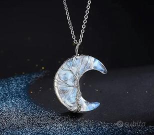 Collana argento 925 con ciondolo in pietra di luna