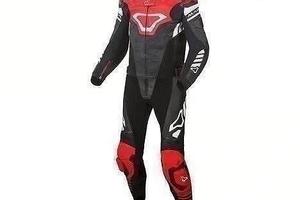 MACNA Tuta Moto Pelle TRACKTIX 2 pezzi Uomo Rossa