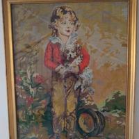 quadro ricamato a mezzo punto 