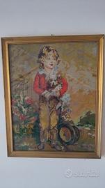 quadro ricamato a mezzo punto 