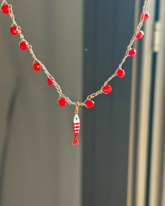 Collana Choker fatta a mano con cristalli