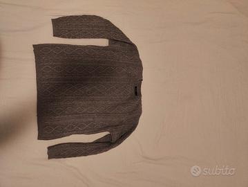 Maglione grigio Bershka lavorato a trecce - TG M (