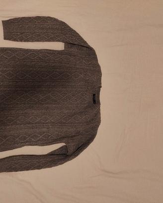 Maglione grigio Bershka lavorato a trecce - TG M (