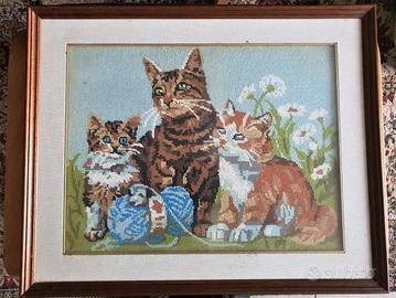 Quadro punto e croce Royal Paris gatti vintage