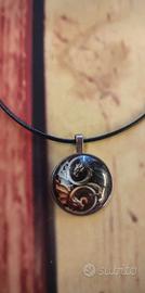 Collana ciondolo Yin Yang a due Draghi
effetto3D a