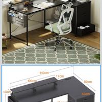 Scrivania angolare nera + cassetti (come nuova)