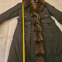 cappotto con pelliccia vero procione
