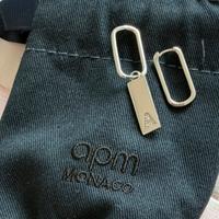Coppia orecchini apm monaco argento lettera A