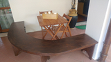 Panca legno, tavolo,sedie e vaso cemento