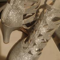 tamaris scarpe glitterate argento donna n 38 nuove