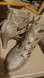 tamaris scarpe glitterate argento donna n 38 nuove