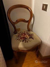 Sedia antica ricamata