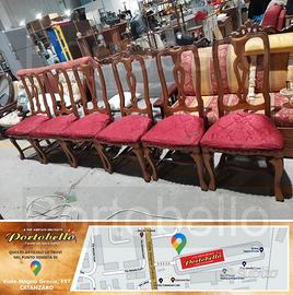 Codice: 268618 SET 6 SEDIE STILE CLASSICO IN LEGN