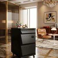 Schedario Olivetti nero 3 cassetti metallo