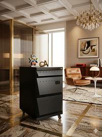 Schedario Olivetti nero 3 cassetti metallo